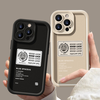 Từ Đơn Giản Chúc May Mắn Thời Trang Nụ Cười Đen Trắng Ốp Lưng Mềm Cho IPhone 11 12 13 14 15 Pro Max X XR XS Max 14 15 Plus 7 8 Plus Vỏ Silicon Chống Sốc Ngộ nghĩnh Dày