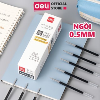 Combo 5 Ruột Bút Ngòi Viết Gel Deli 0.5mm Dùng Cho Bút Bi Nước, Bút Gel Nhiều Loại, Ngòi 0.5mm, Lâu Hết Mực Thiết Kế Mới