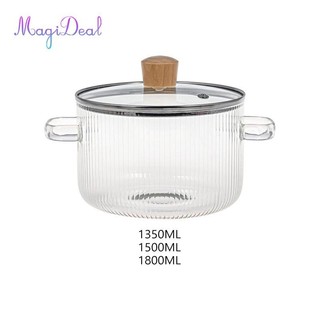 Nồi thủy tinh MagiDeal có nắp, nồi nấu thủy tinh, đa chức năng, nồi cháo,