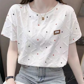2023 Kích Thước Lớn Chính Hãng Áo Thun Đeo Vai Nữ Thiết Kế Không Đều Mỏng Hơn Nhìn Ngắn Ngọt Ngào Phù Hợp Với Mùa Hè