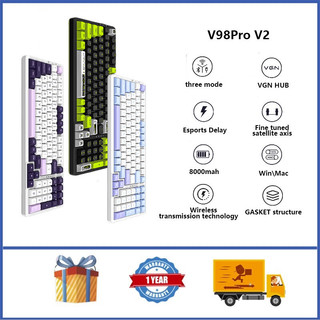 Bàn phím cơ không dây VGN V98pro Cấu trúc GASKET Bàn phím cơ tùy chỉnh RGB có thể hoán đổi nóng