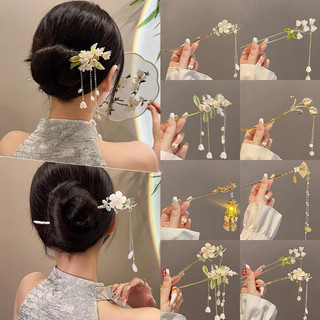  Phụ Nữ Trung Quốc Cổ Phong Cách Kẹp Tóc Mới Cao Cấp Tua Rua Kẹp Tóc Hoa Ngọc Trai Tua Rua Kim Loại Kẹp Tóc 