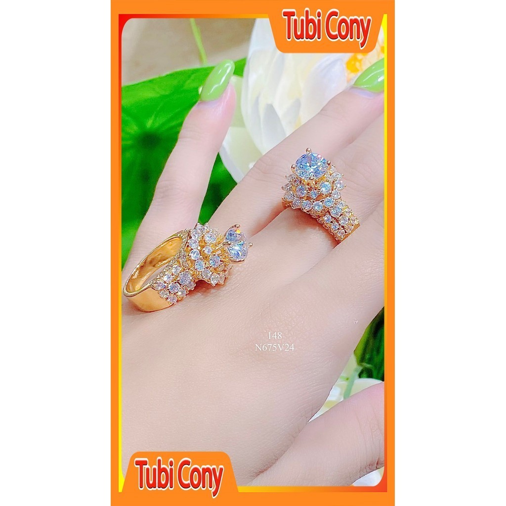 Nhẫn nữ mạ vàng phong cách châu âu N675- Mang đi chơi, đi tiệc rất sang - Bao đổi trả