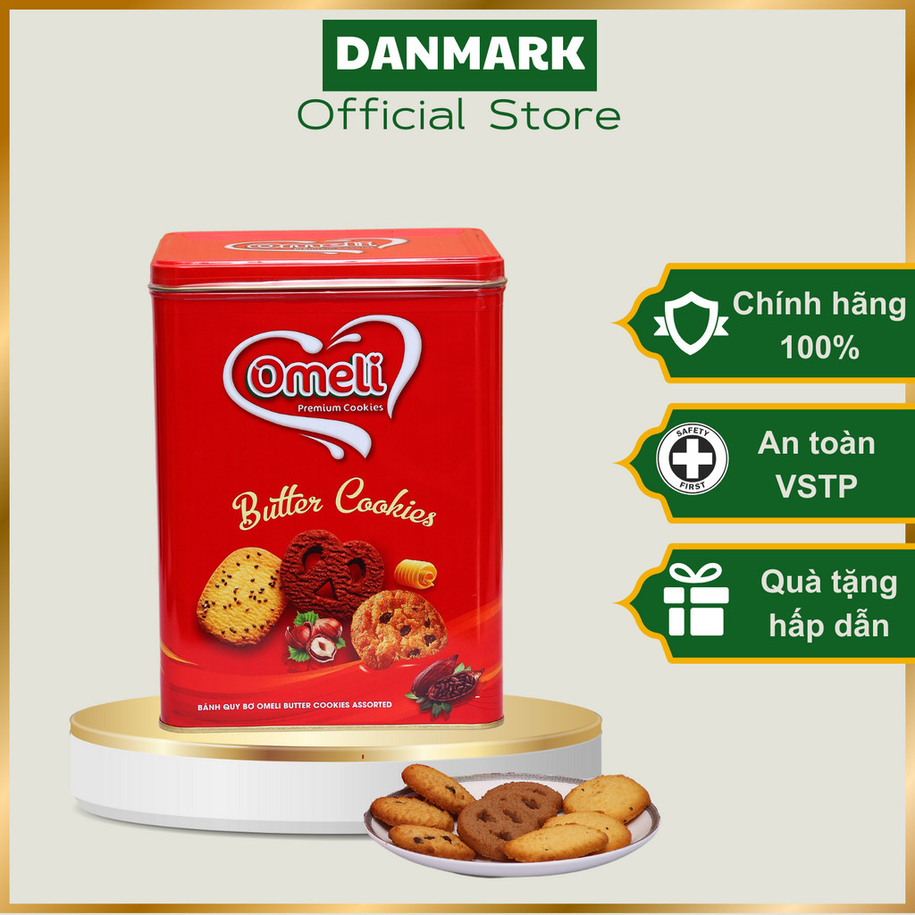 Bánh Quy Bơ OMELI Butter Cookie Hộp Thiếc 708g Sang Trọng