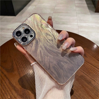 Tương thích cho IPhone 11 15 14 13 12 Pro Max Vỏ điện thoại sợi lông mạ điện tiên tiến Vỏ bảo vệ mềm TPU màu trơn đơn giản
