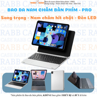 Bao da bàn phím magnetic keyboard pro dành cho ipad air 4/5 – pro 11 18/20/m1/m2 nam châm hít chặt, đèn led