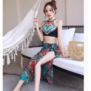 Size (M-L) BIKINI Đồ Bơi Đi Biển 3 Món Thổ Cẩm