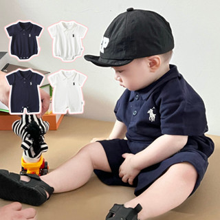 Mùa Hè Mới Chất Lượng Cao Quần Áo Cho Bé Trai Bé Gái Polo Tay Ngắn Onesie 0-24 Tháng Tuổi Sơ Sinh Siêu Đẹp Trai Phong Cách Hàn Quốc Áo Liền Quần Một Tuổi & Rửa Tội