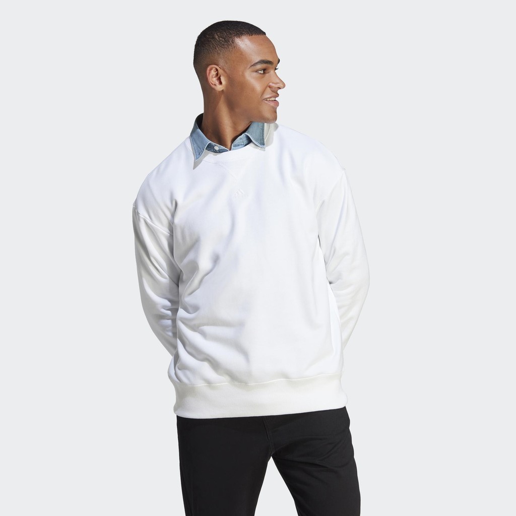 Adidas Phong cách sống Áo Sweatshirt Vải Thun Da Cá ALL SZN Nam trắng IC9805