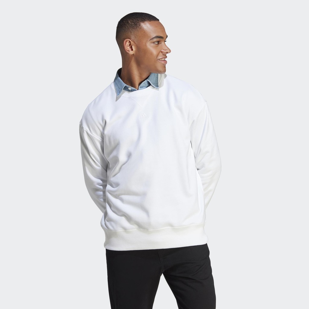 adidas Phong cách sống Áo Sweatshirt Vải Thun Da Cá ALL SZN Nam trắng IC9805