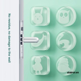 COD🎉🎉Tay Nắm Cửa Silicon Chống Va Chạm Miếng Lót Tủ Lạnh Cửa Dán Tường Đệm Trong Suốt