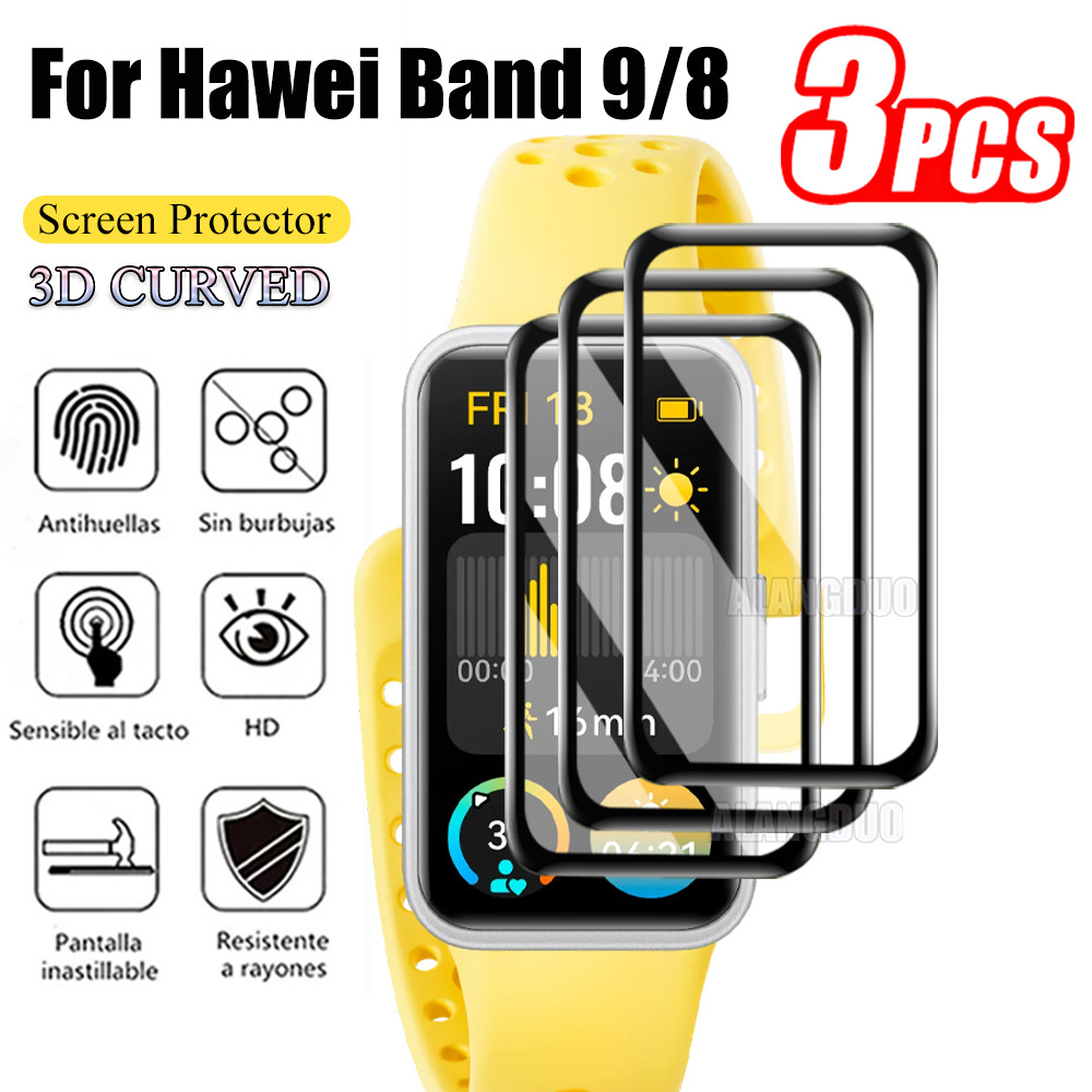 3 Miếng Dán Bảo Vệ Màn Hình Cong 3D Cho Huawei Band 9 8 7 6 Pro Phim Bảo Vệ Trên Đồng Hồ Huawei Fit 3 Phiên Bản Đặc Biệt 2 Mới Honor Band 9 6 Phụ Kiện Đồng Hồ Thông Minh Không Kính Cường Lực