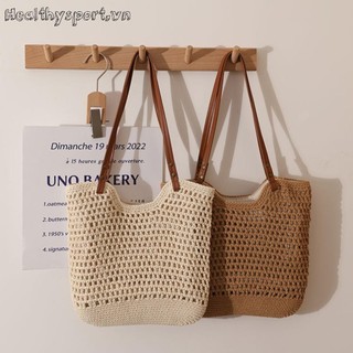 Túi đeo vai bằng vải Cotton rỗng Túi đi biển mùa hè Túi du lịch cho nữ