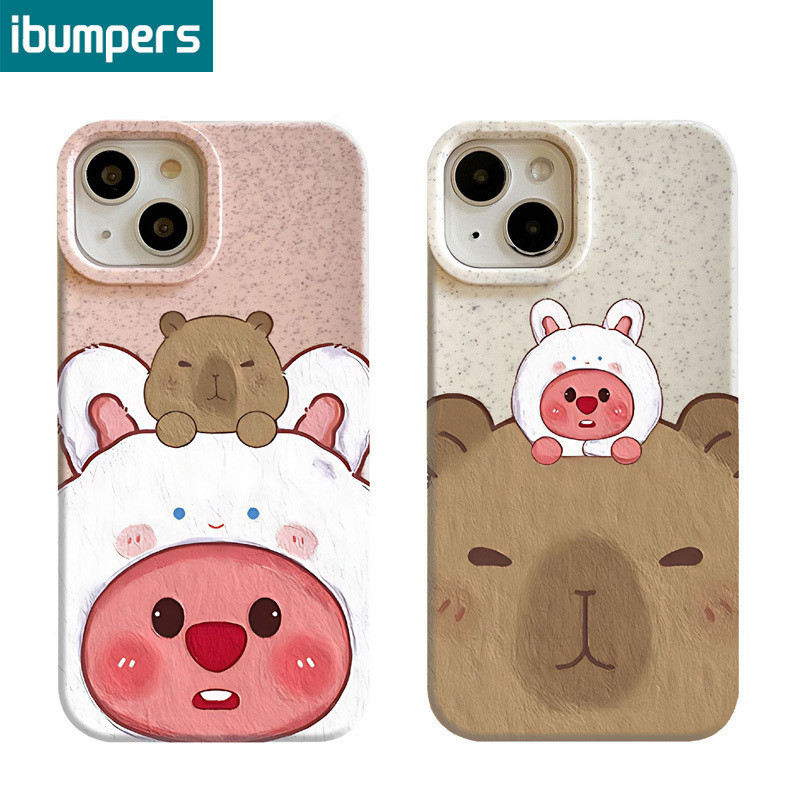 Ốp lưng iPhone Hàn Quốc Couple Cute Loopy Capybara Hình Ốp Điện Thoại Chống Bẩn Silicon Mềm cho Iphone 15 14 12 13 11 Pro Max IP 7 8 Plus Iphone X XS XR X Max Ốp Lưng Chống Sốc