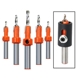 ⭐ READY STOCK ⭐-NEW-Adjustable Stop Collar Woodworking Countersink Drill Bit with 8mm Shank【POWDERS-VN】