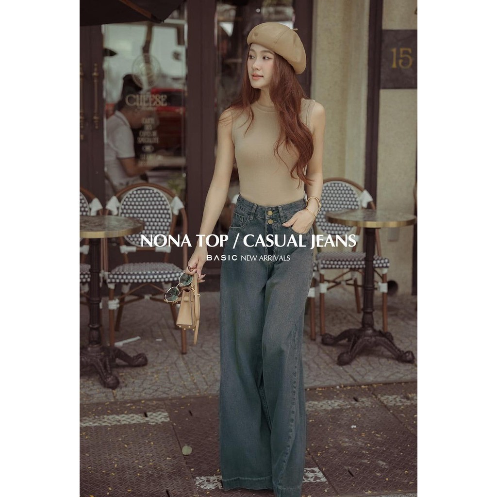 Quần jeans ống rộng BASIC CASUAL JEANS