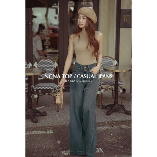Quần jeans ống rộng basic casual jeans