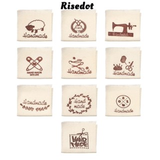 Risedot 50 Thẻ Tag Hình Trái Tim Bằng Vải Dệt Kim Trang Trí Quần Áo