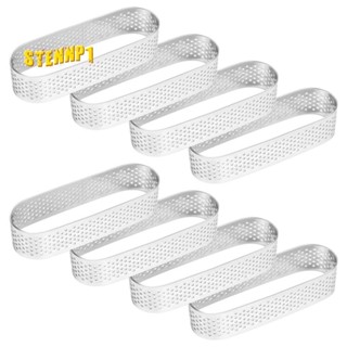 Set 8 Khuôn Làm Bánh Tart Hình Oval Bằng Thép Không Gỉ