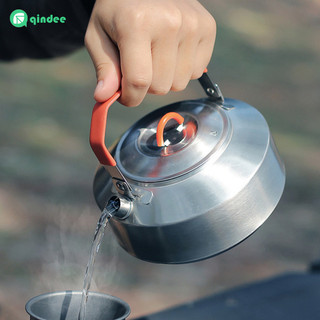 Ấm Đun Nước 1L Bằng Thép Không Gỉ Trọng Lượng Nhẹ Tiện Dụng Mang Theo Du Lịch Cắm Trại