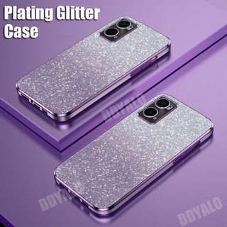 Ốp Điện Thoại Trong Suốt Cho OPPO A76 A96 A57 2022 4G A77S A77 5G Vỏ Gradient Bling Mạ Lấp Lánh Ốp Lưng Silicon Mềm