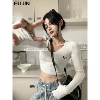 FUJIN áo phông áo thun nữ croptop baby tee Dễ thương Hàn Phong Thể thao Comfortable WMY2410MRL 5Z240130