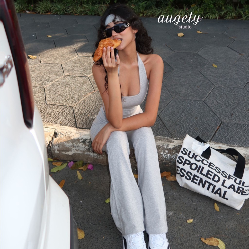 Quần Ống Loe Legging Augety Studio Cạp Trễ Dáng Dài Gập Eo EVELYN Leggings | BigBuy360 - bigbuy360.vn