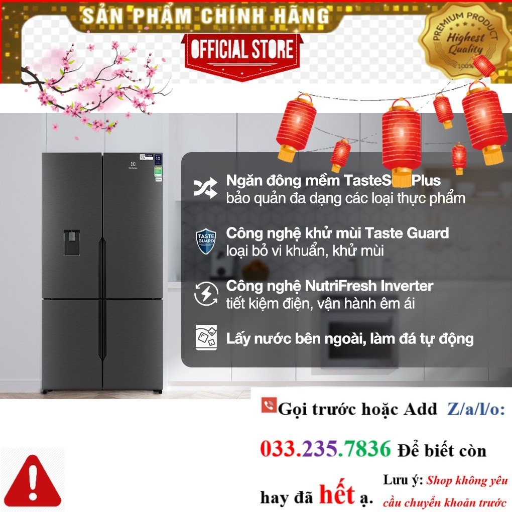 Tủ Lạnh Electrolux Inverter 562 lít Multi Door EQE5660A-B <nEw<