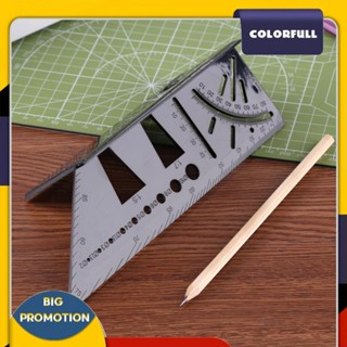 [Colorfull01.vn] Thước kẻ gỗ Scribe Thước đo góc 3D Mitre có bút