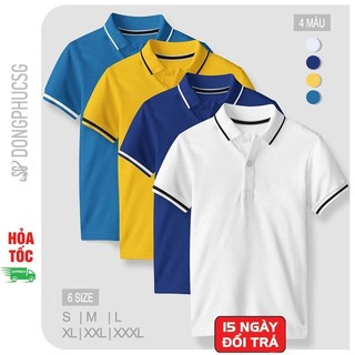 Áo thun có cổ polo nam nữ chuẩn form đồng phục cổ bẻ vải cá sấu mè mát mẻ nhiều màu DONGPHUCSG