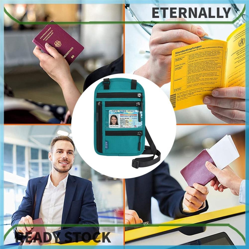 Hộp đựng hộ chiếu du lịch RFID ID Thẻ tín dụng Túi đeo vai cổ
