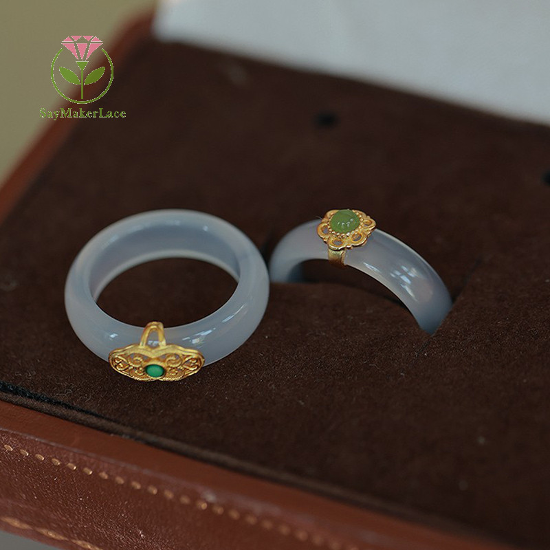 [Saymakerlace] Nhẫn Ngọc Giả Retro Trung Quốc Thời Trang Trang Trang Sức Đá Tinh Tế Chủ Nghĩa Tối Giản Hanfu Phù Hợp Với Đồ Trang Trí Tay | BigBuy360 - bigbuy360.vn