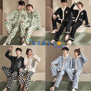 Pijama bộ đồ ngủ cặp đôi quần áo đôi nam nữ dài tay mặc ở nhà vải cotton mùa xuân thu đông