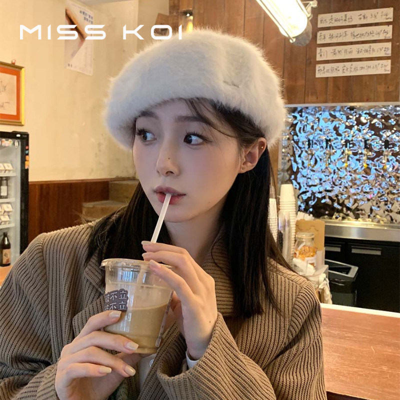 Misskoi  Mũ Nồi Lông Thỏ Phong Cách Nhật Bản Ngọt Ngào Thời Trang Thu Đông Dành Cho Nữ
