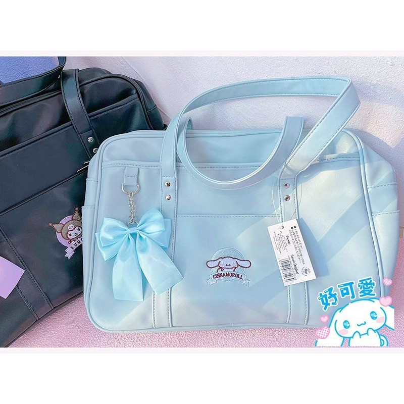 Kuromi Melody Quế Chó PU Túi Đeo Vai JK Đồng Nhất Cô Gái Mềm Mại Túi Xách Dễ Thương Nhật Bản JK Goth