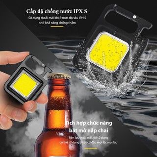 Đèn pin cob led siêu sáng-móc khóa mở nắp chai