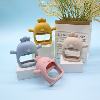 Đồ Chơi Gặm Nướu Mọc Răng Silicone Thiết Kế Hình Gà Con Dày Dặn Chống Rách An Toàn Dễ Vệ Sinh