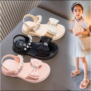 Giày sandal quai hậu Nhựa Dẻo Đính Nơ Ngọc Đáng Yêu Cho Bé Gái(Mã 238)