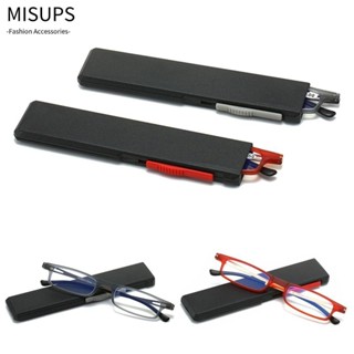 MISUPS Kính đọc sách chống ánh sáng xanh, Kính tăng thị gấp di động, Siêu nhẹ thoải mái có hộp kính Bảo vệ mắt Kính mắt lão thị Nam Nữ