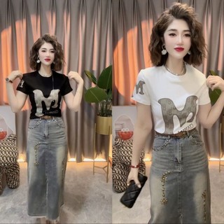 Áo thun Cotton nữ, giản dị, cỡ lớn