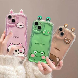 Ốp điện thoại silicon hình gấu mèo dễ thương 3D cho Samsung Galaxy A10 A11 A51 A71 A50 A30S A50S A32 A52 A02 J7Prime A03 A53 A73 A24 A05S A05 A31