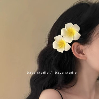 Plumeria kẹp tóc nữ dễ thương kẹp tóc 2024 hoa mới phụ kiện tóc