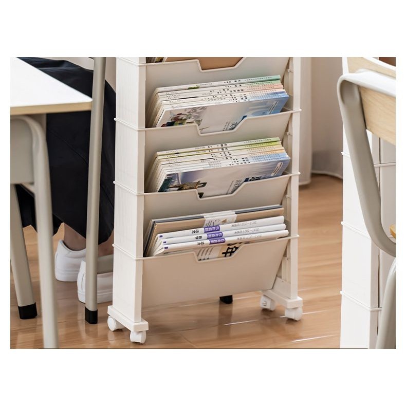 Kệ sách di động đặt sàn Kệ để bàn học sinh trung học có bánh xe có bánh xe Kệ sách nhỏ để bàn lớp họ