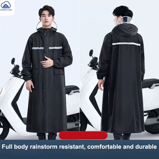 Áo mưa dài cơ thể chống mưa bão nam nữ đơn người lớn poncho dày một mảnh phản quang