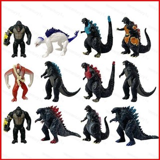 Ys 12 chiếc godzilla vs kong 2 nhân vật hành động scar king shimo godzilla kong mô hình búp bê đồ chơi cho trẻ em quà tặng trang trí
