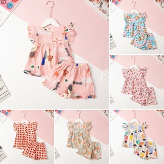 Bộ lanh bé gái LITIBABY cúc ngực cánh tiên cho bé 11kg - 26kg