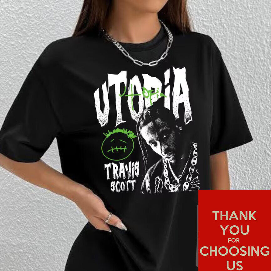 2024 bánh quế cho bạn bè Áo thun Travis Scott Áo sơ mi Utopia, Áo thun buổi hòa nhạc Travis Scott, U