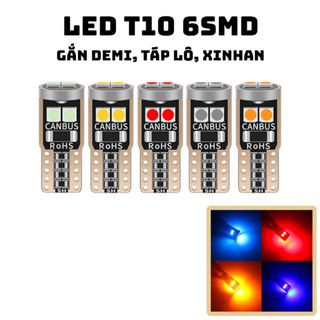 Đèn LED T10 - 5W 6SMD 3030 lắp demi, xinhan, táp lô mặt đồng hồ