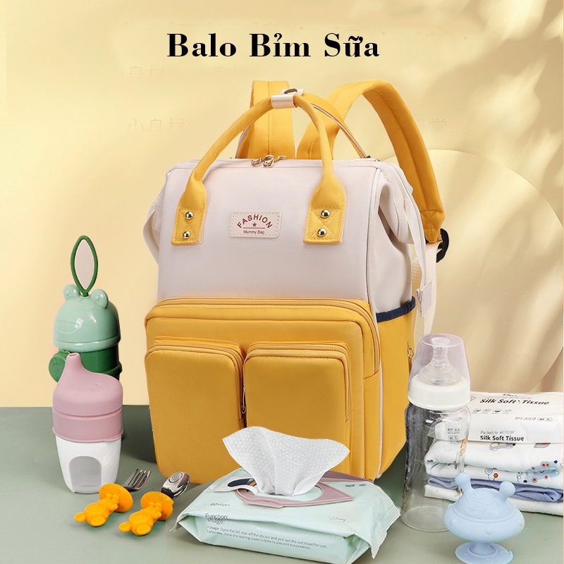 Balo bỉm sữa FASHION thời trang, cách nhiệt, chống nước, chống trầy xước cho mẹ và bé đựng đồ dùng em bé sơ sinh DD343