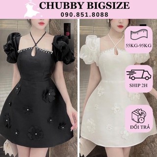 Đầm tapta thiết kế bigsize cột cổ đính đá